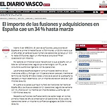 El importe de las fusiones y adquisiciones en Espaa cae un 34 % hasta marzo